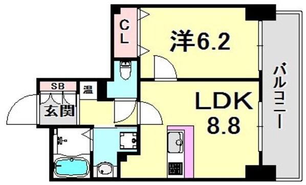 アドバンス三宮IIIリンクスの物件間取画像